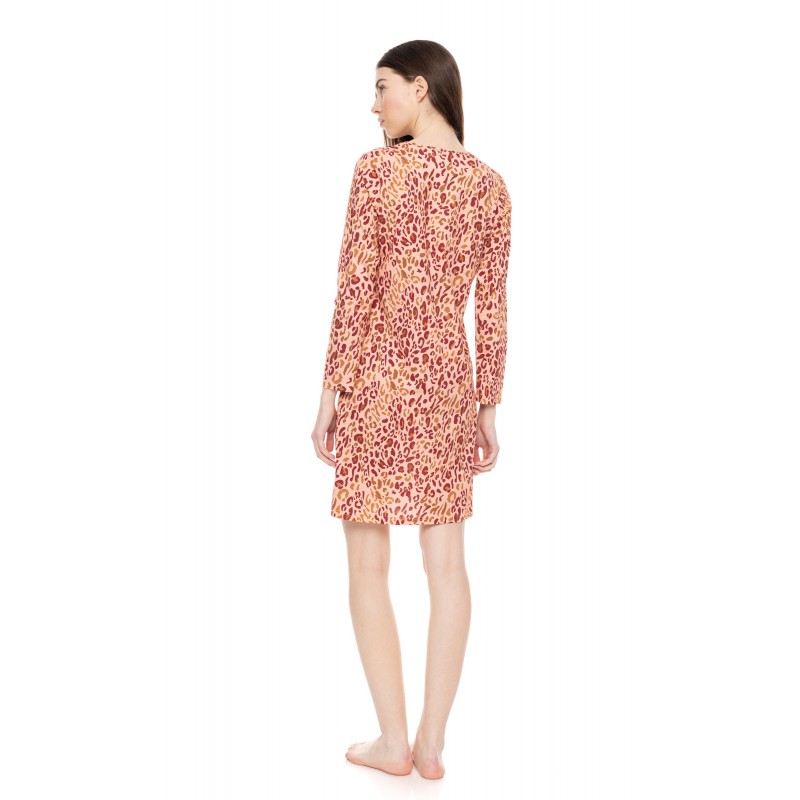 W1607 - Type - NIGHTGOWN SOFT PINK LEOPARD- (W1607) W1607 - Type - NIGHTGOWN SOFT PINK LEOPARD- (W1607)