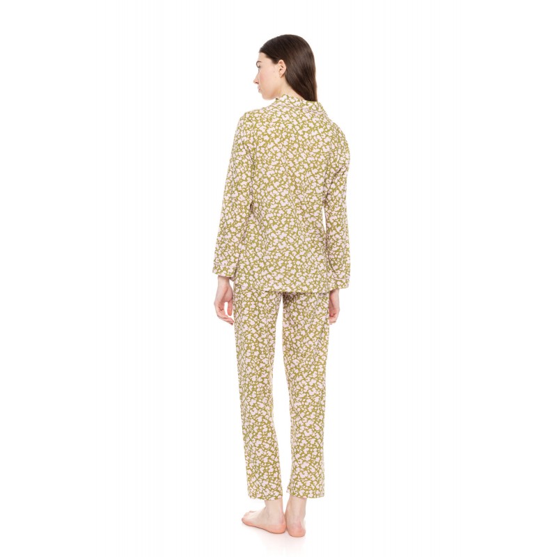 W1611 - Type - PYJAMA BUTTONED GREEN BLOSSOM- (W1611) W1611 - Type - PYJAMA BUTTONED GREEN BLOSSOM- (W1611)