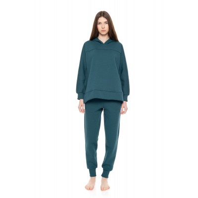 W1646 - Dark Green - HOMEWEAR HOOD SOFT SOLID- (W1646)