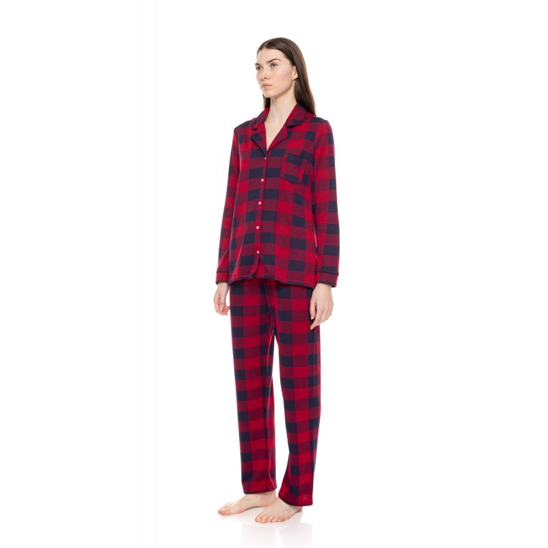 W1651 - Type - PYJAMA BUTTONED JACQUARD RED PLAID- (W1651) W1651 - Type - PYJAMA BUTTONED JACQUARD RED PLAID- (W1651)