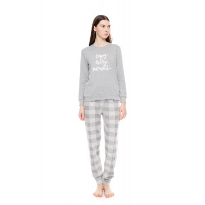 W1653 - Type - PYJAMA JACQUARD GREY PLAID- (W1653)