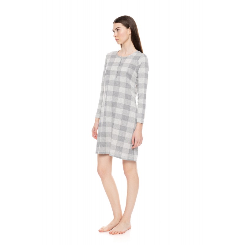 W1656 - Type - NIGHTGOWN JACQUARD GREY PLAID- (W1656)