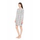 W1656 - Type - NIGHTGOWN JACQUARD GREY PLAID- (W1656)