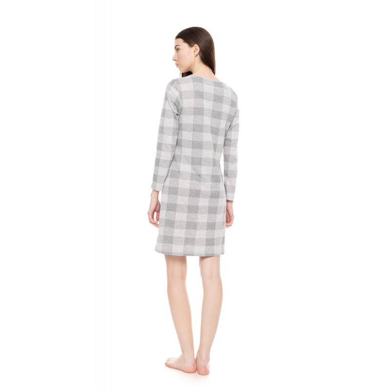W1656 - Type - NIGHTGOWN JACQUARD GREY PLAID- (W1656)