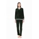 W1659 - Dark Green - HOMEWEAR V VELVET DETAIL- (W1659)