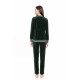 W1659 - Dark Green - HOMEWEAR V VELVET DETAIL- (W1659)