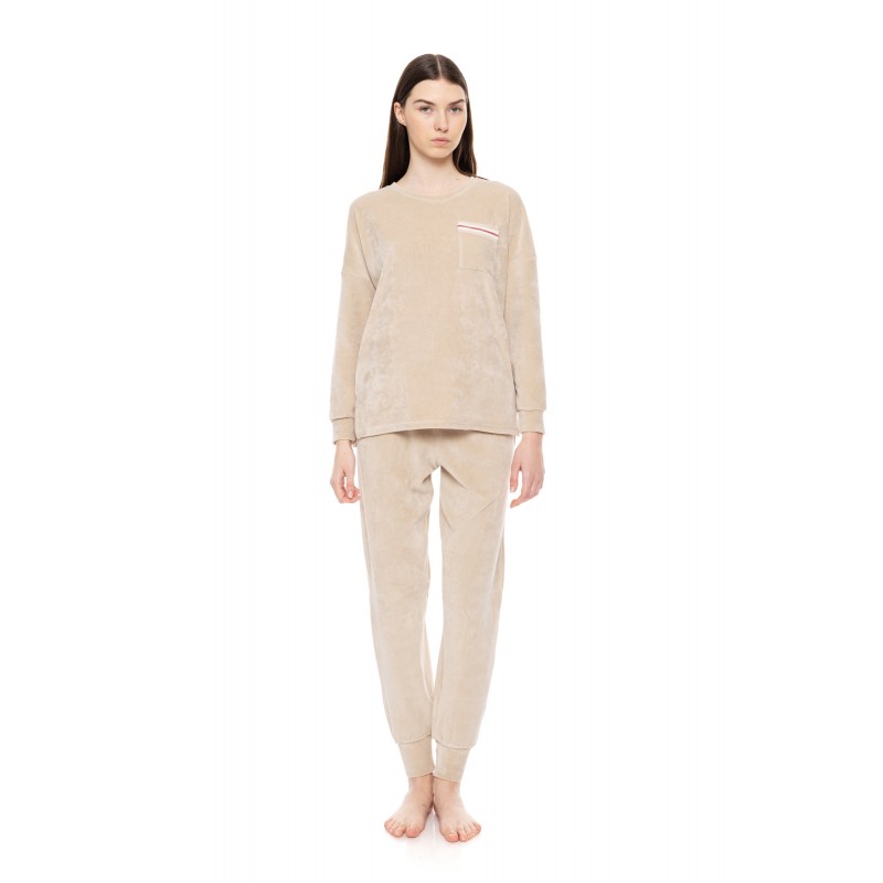 W1664 - Skin - HOMEWEAR VELVET STRIPE- (W1664) W1664 - Skin - HOMEWEAR VELVET STRIPE- (W1664)