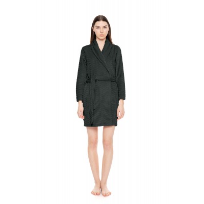 W1677 - Dark Green - ROBE FLEECE AUTUMN- (W1677)