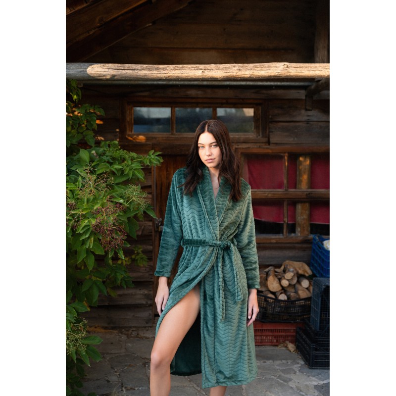 W1678 - Pink Glow - ROBE LONG FLEECE AUTUMN- (W1678) W1678 - Pink Glow - ROBE LONG FLEECE AUTUMN- (W1678)