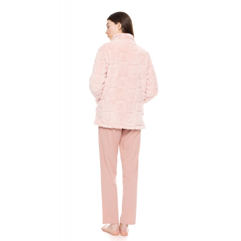 W1681 - Baby Pink - ROBE ZIPPER FLEECE LOVE- (W1681)