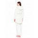 W1682 - White - ROBE HOOD FLEECE LOVE- (W1682) W1682 - White - ROBE HOOD FLEECE LOVE- (W1682)