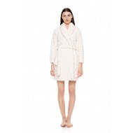 W1683 - White - ROBE FLEECE LOVE- (W1683)