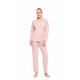 W1690 - Baby Pink - PYJAMA V VELVET STRIPE- (W1690)