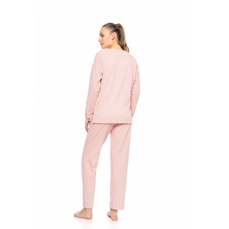 W1690 - Baby Pink - PYJAMA V VELVET STRIPE- (W1690)
