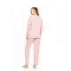 W1690 - Baby Pink - PYJAMA V VELVET STRIPE- (W1690)