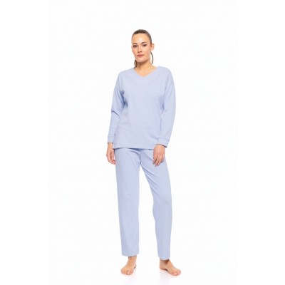 W1690 - Blue Cloud - PYJAMA V VELVET STRIPE- (W1690)