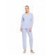 W1690 - Blue Cloud - PYJAMA V VELVET STRIPE- (W1690) W1690 - Blue Cloud - PYJAMA V VELVET STRIPE- (W1690)
