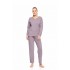 W1690 - Violete - PYJAMA V VELVET STRIPE- (W1690)