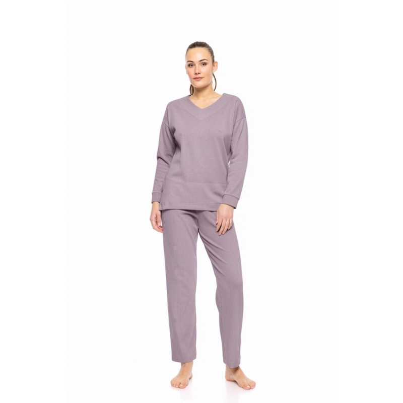 W1690 - Violete - PYJAMA V VELVET STRIPE- (W1690) W1690 - Violete - PYJAMA V VELVET STRIPE- (W1690)