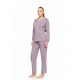 W1690 - Violete - PYJAMA V VELVET STRIPE- (W1690) W1690 - Violete - PYJAMA V VELVET STRIPE- (W1690)