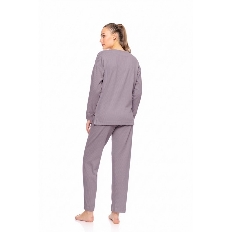 W1690 - Violete - PYJAMA V VELVET STRIPE- (W1690) W1690 - Violete - PYJAMA V VELVET STRIPE- (W1690)
