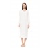 W1691 - White - NIGHTGOWN LONG VELVET STRIPE- (W1691)