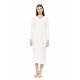W1691 - White - NIGHTGOWN LONG VELVET STRIPE- (W1691) W1691 - White - NIGHTGOWN LONG VELVET STRIPE- (W1691)
