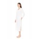 W1691 - White - NIGHTGOWN LONG VELVET STRIPE- (W1691) W1691 - White - NIGHTGOWN LONG VELVET STRIPE- (W1691)
