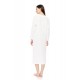 W1691 - White - NIGHTGOWN LONG VELVET STRIPE- (W1691) W1691 - White - NIGHTGOWN LONG VELVET STRIPE- (W1691)