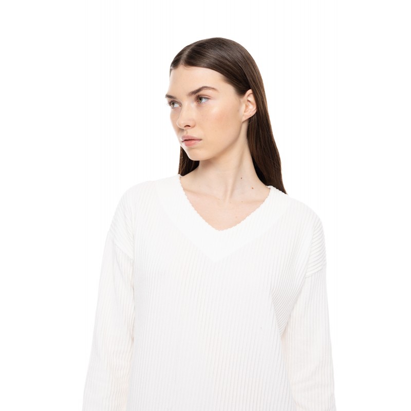 W1691 - White - NIGHTGOWN LONG VELVET STRIPE- (W1691) W1691 - White - NIGHTGOWN LONG VELVET STRIPE- (W1691)