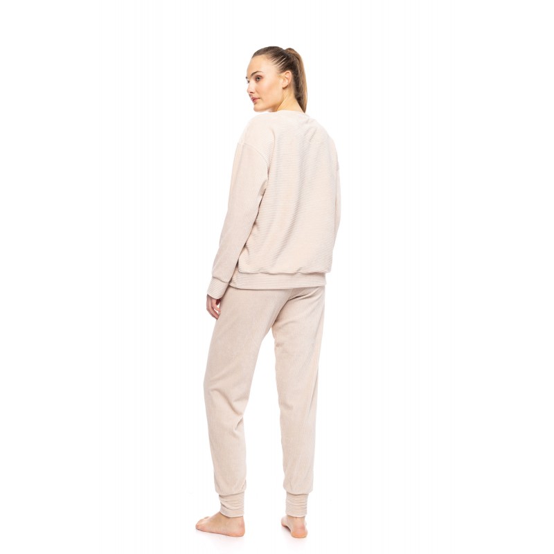 W1692 - White - PYJAMA VELVET STRIPE- (W1692) W1692 - White - PYJAMA VELVET STRIPE- (W1692)