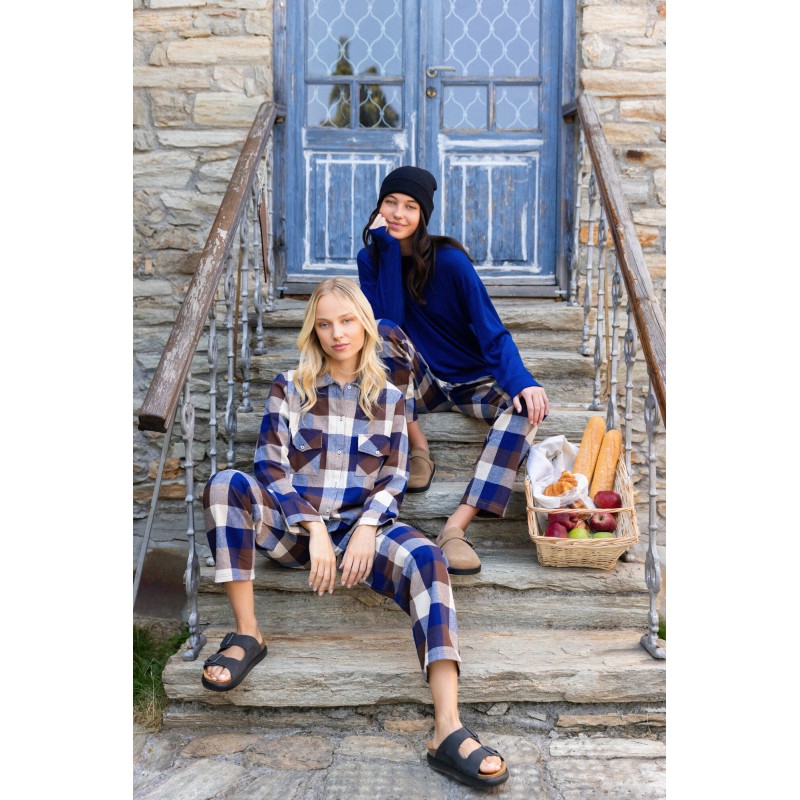 W1693 - Type - PYJAMA BUTTONED AUTUMN PLAID- (W1693) W1693 - Type - PYJAMA BUTTONED AUTUMN PLAID- (W1693)