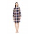 W1694 - Type - NIGHTGOWN BUTTONED AUTUMN PLAID- (W1694)