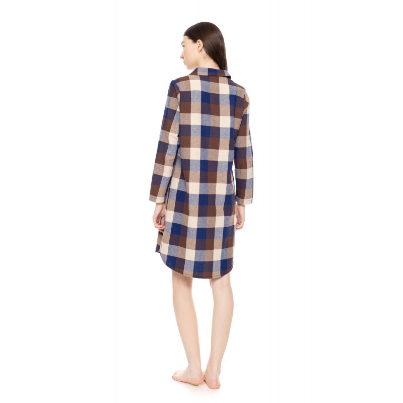 W1694 - Type - NIGHTGOWN BUTTONED AUTUMN PLAID- (W1694) W1694 - Type - NIGHTGOWN BUTTONED AUTUMN PLAID- (W1694)