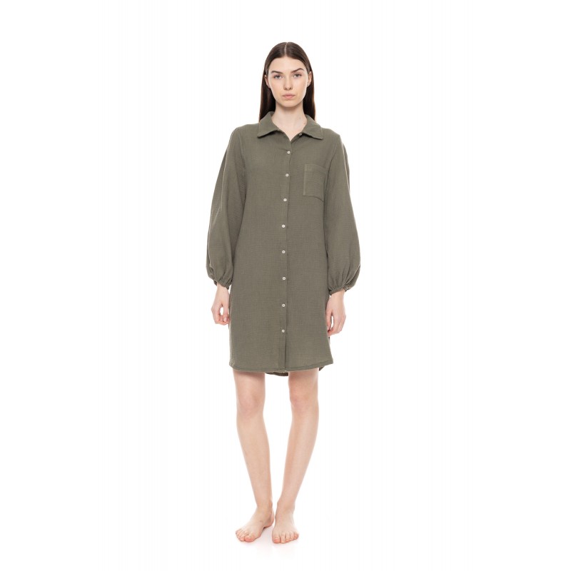 W1698 - Skin - NIGHTGOWN BUTTONED ELEGANT- (W1698) W1698 - Skin - NIGHTGOWN BUTTONED ELEGANT- (W1698)