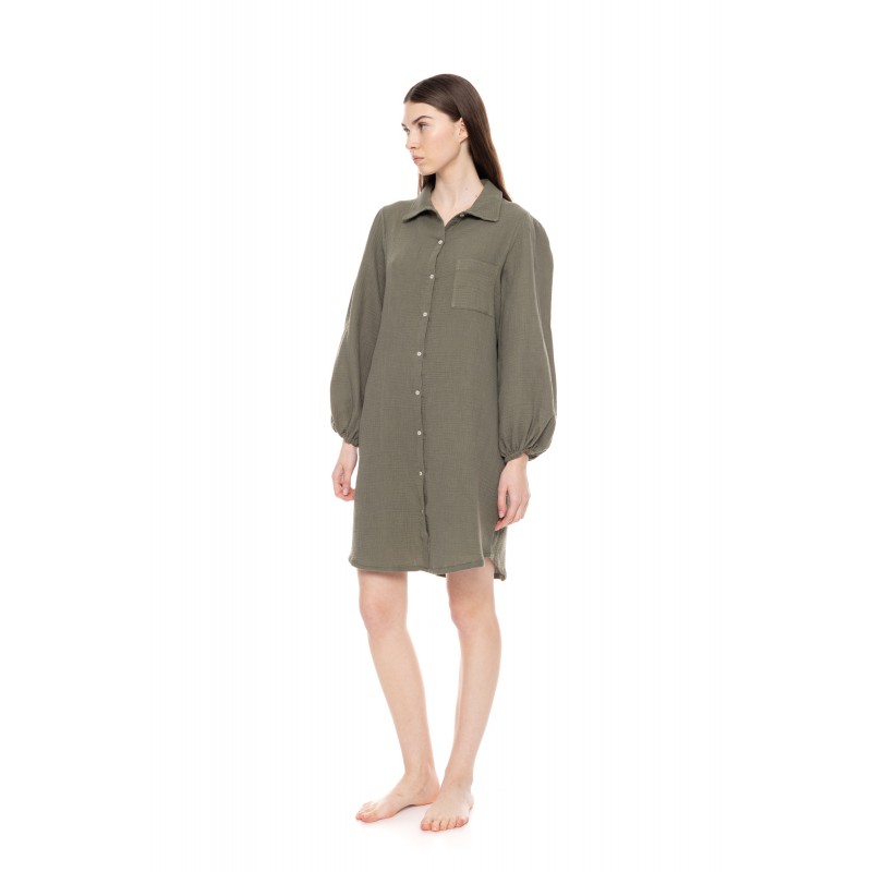 W1698 - Skin - NIGHTGOWN BUTTONED ELEGANT- (W1698) W1698 - Skin - NIGHTGOWN BUTTONED ELEGANT- (W1698)
