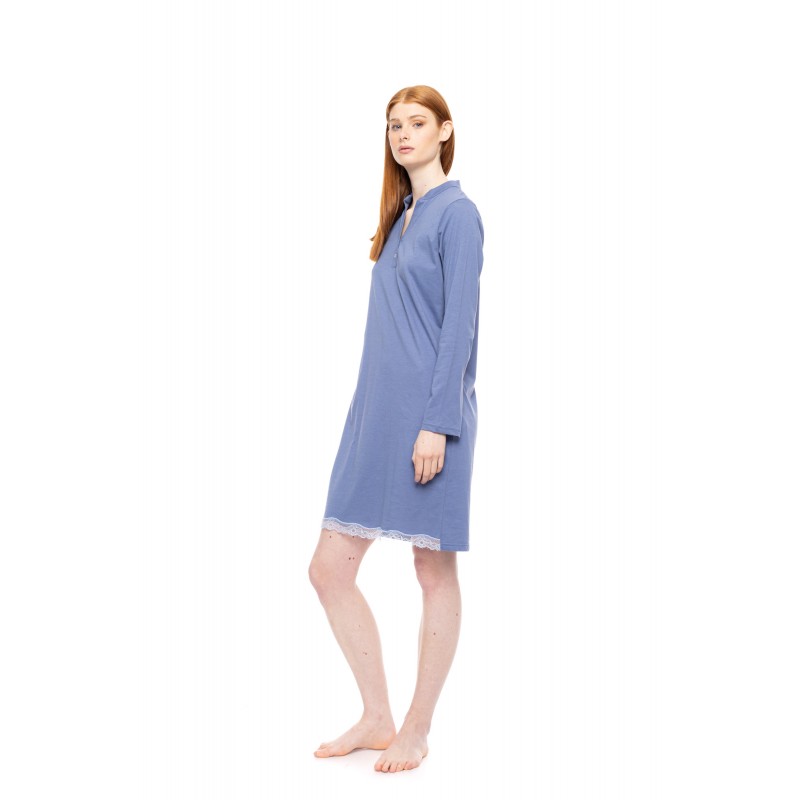 W1735 - Cosmos Blue - NIGHTGOWN NIGHT LOVERS SOLID- (W1735) W1735 - Cosmos Blue - NIGHTGOWN NIGHT LOVERS SOLID- (W1735)