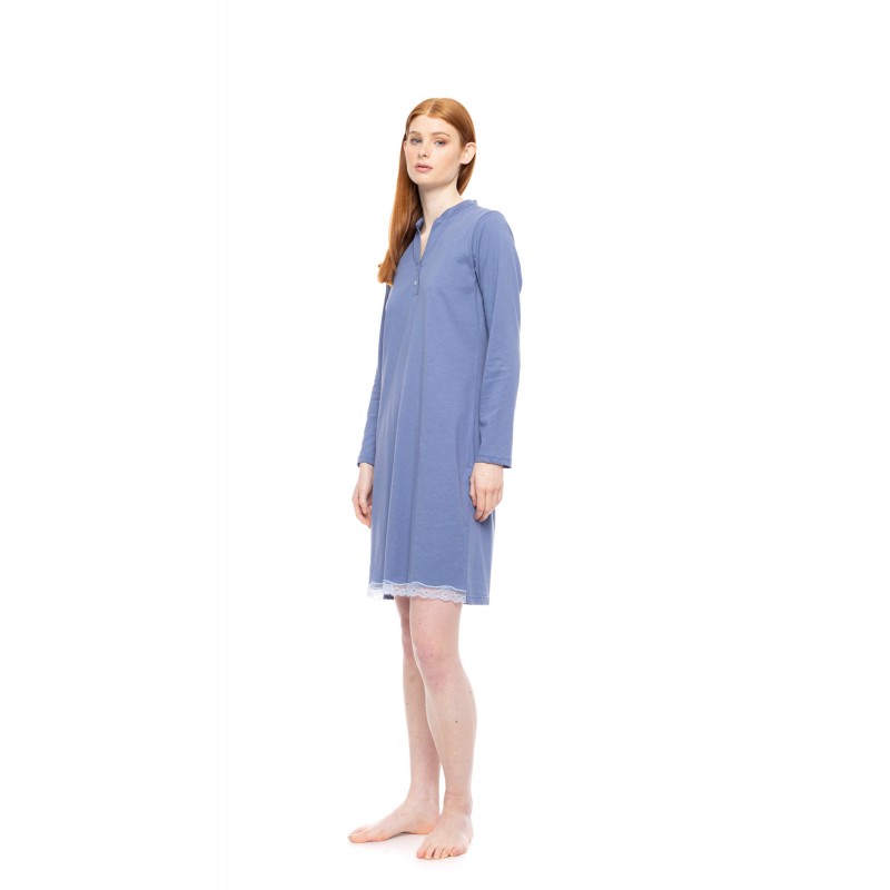 W1735 - Cosmos Blue - NIGHTGOWN NIGHT LOVERS SOLID- (W1735) W1735 - Cosmos Blue - NIGHTGOWN NIGHT LOVERS SOLID- (W1735)