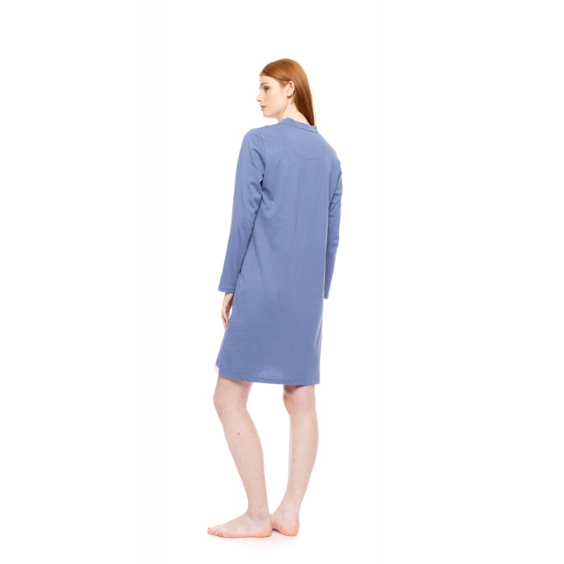 W1735 - Cosmos Blue - NIGHTGOWN NIGHT LOVERS SOLID- (W1735) W1735 - Cosmos Blue - NIGHTGOWN NIGHT LOVERS SOLID- (W1735)
