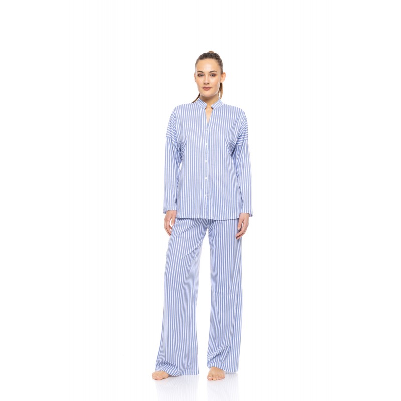 W1738 - Type - PYJAMA BUTTONED CALMING STRIPES- (W1738) W1738 - Type - PYJAMA BUTTONED CALMING STRIPES- (W1738)