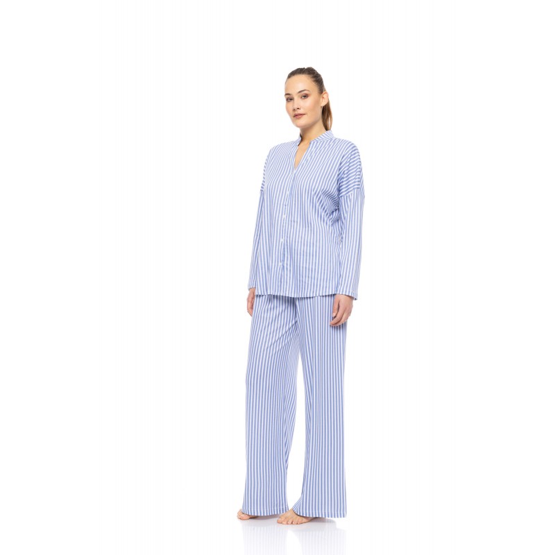 W1738 - Type - PYJAMA BUTTONED CALMING STRIPES- (W1738) W1738 - Type - PYJAMA BUTTONED CALMING STRIPES- (W1738)