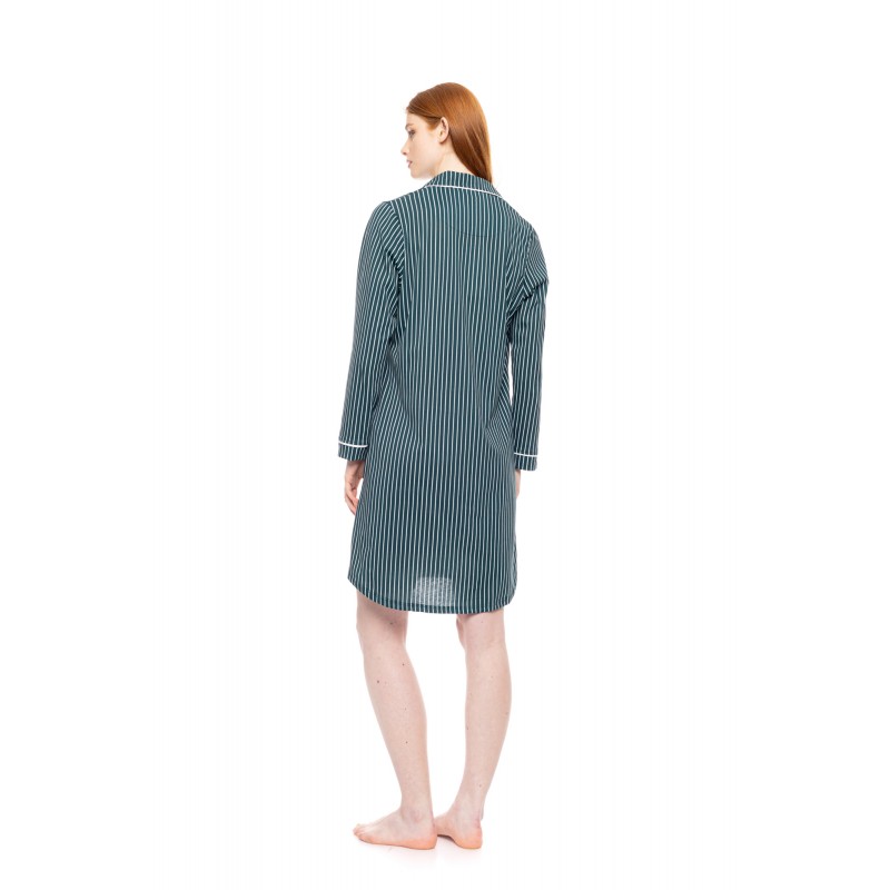 W1752 - Type - NIGHTGOWN BUTTONED GREEN FOREST STRIPES- (W1752) W1752 - Type - NIGHTGOWN BUTTONED GREEN FOREST STRIPES- (W1752)