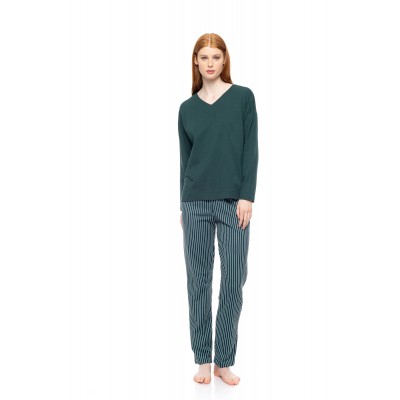 W1753 - Type - PYJAMA GREEN FOREST STRIPES- (W1753)