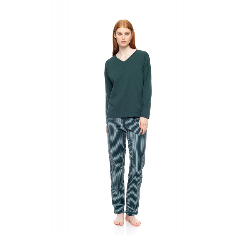 W1753 - Type - PYJAMA GREEN FOREST STRIPES- (W1753) W1753 - Type - PYJAMA GREEN FOREST STRIPES- (W1753)