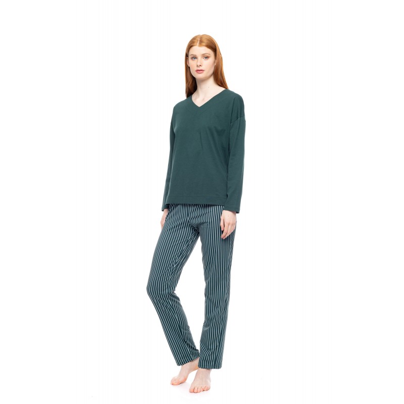 W1753 - Type - PYJAMA GREEN FOREST STRIPES- (W1753) W1753 - Type - PYJAMA GREEN FOREST STRIPES- (W1753)