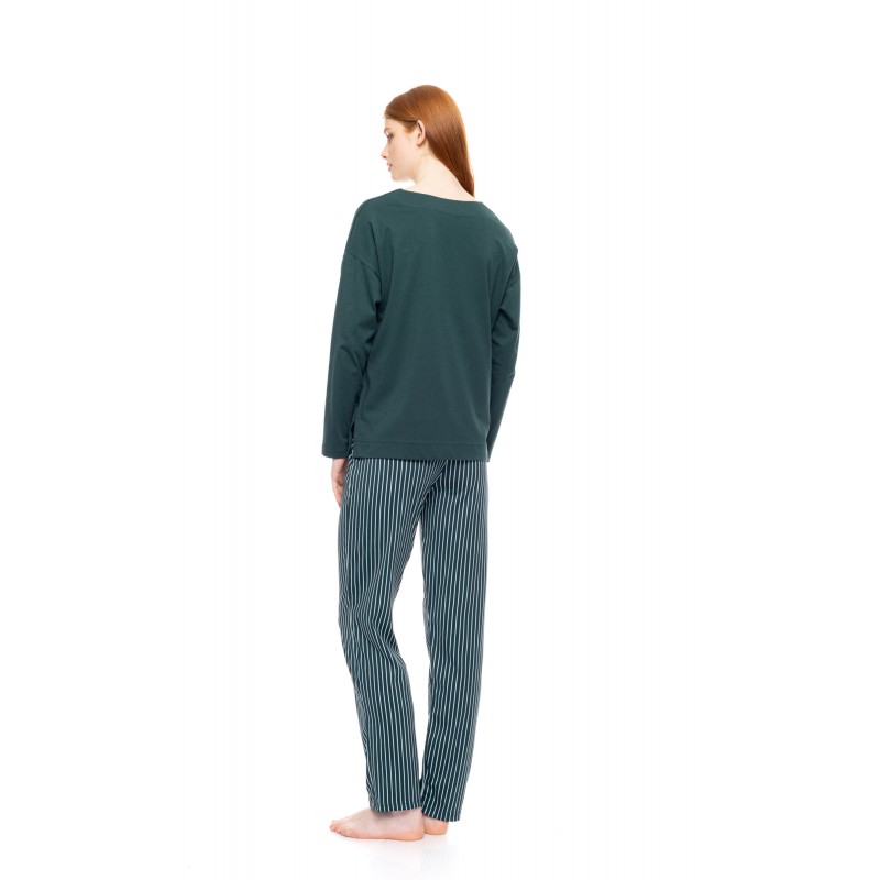 W1753 - Type - PYJAMA GREEN FOREST STRIPES- (W1753) W1753 - Type - PYJAMA GREEN FOREST STRIPES- (W1753)