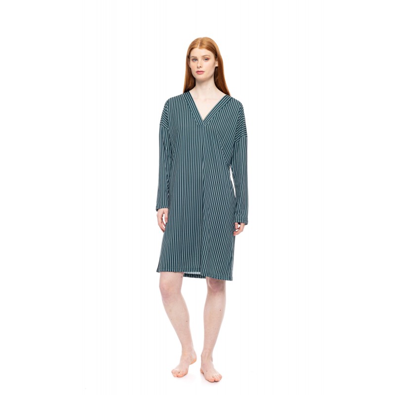 W1754 - Type - NIGHTGOWN GREEN FOREST STRIPES- (W1754) W1754 - Type - NIGHTGOWN GREEN FOREST STRIPES- (W1754)