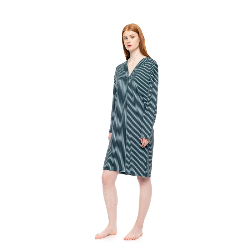 W1754 - Type - NIGHTGOWN GREEN FOREST STRIPES- (W1754) W1754 - Type - NIGHTGOWN GREEN FOREST STRIPES- (W1754)