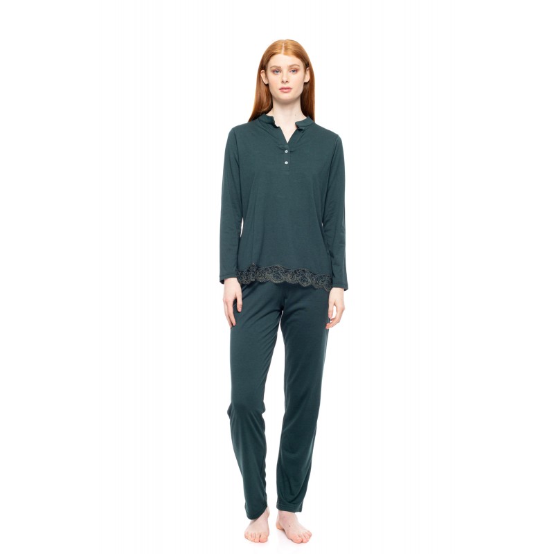 W1756 - Dark Green - PYJAMA NIGHT LOVERS SOLID- (W1756) W1756 - Dark Green - PYJAMA NIGHT LOVERS SOLID- (W1756)