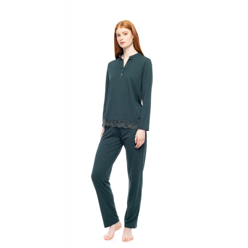 W1756 - Dark Green - PYJAMA NIGHT LOVERS SOLID- (W1756) W1756 - Dark Green - PYJAMA NIGHT LOVERS SOLID- (W1756)
